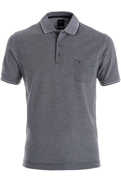Olymp Modern Fit Poloshirt schwarz, Einfarbig