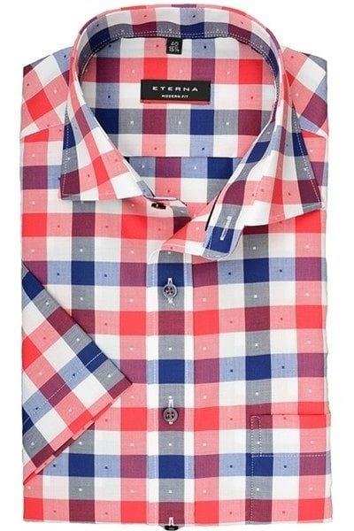 Eterna Hemd - Modern Fit - rot/blau/weiß, Kariert