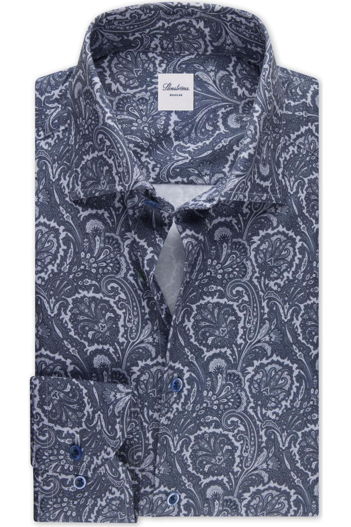 Stenströms Slimline Hemd hellblau, Bedruckt 44 - XL