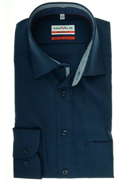 Marvelis Modern Fit Hemd petrol, Einfarbig