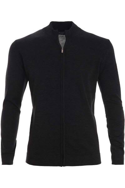MAERZ Strickjacke Classic Fit Zipper schwarz, einfarbig