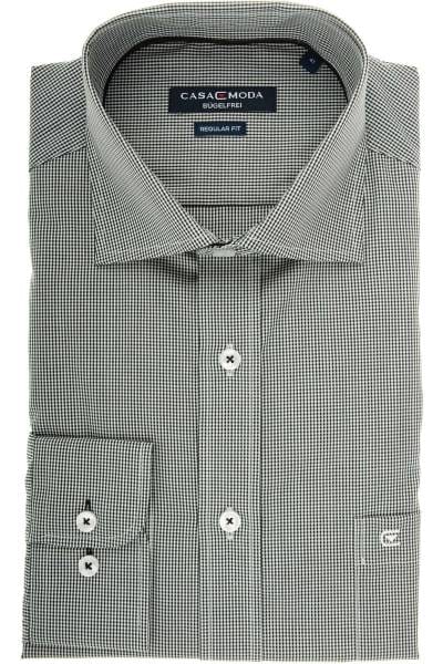 Casa Moda Comfort Fit Hemd schwarz/weiss, Vichykaro