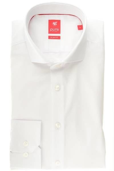 Pure Hemd - Slim Fit - weiss, Einfarbig