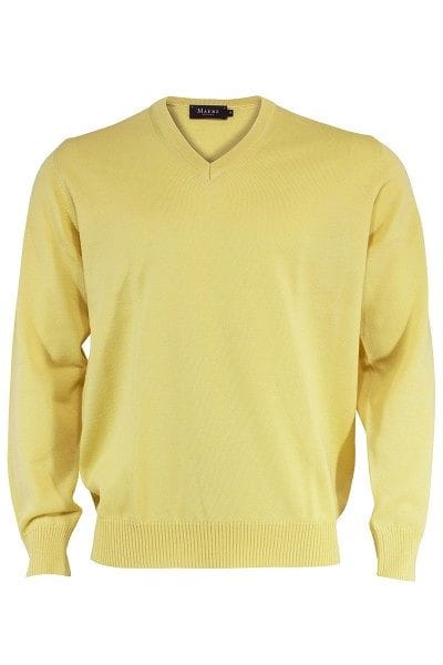 MAERZ Strick - V-Ausschnitt Pullover - gelb