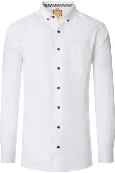 Redmond Herren Flanellhemd - Modern Fit Langarm Uni