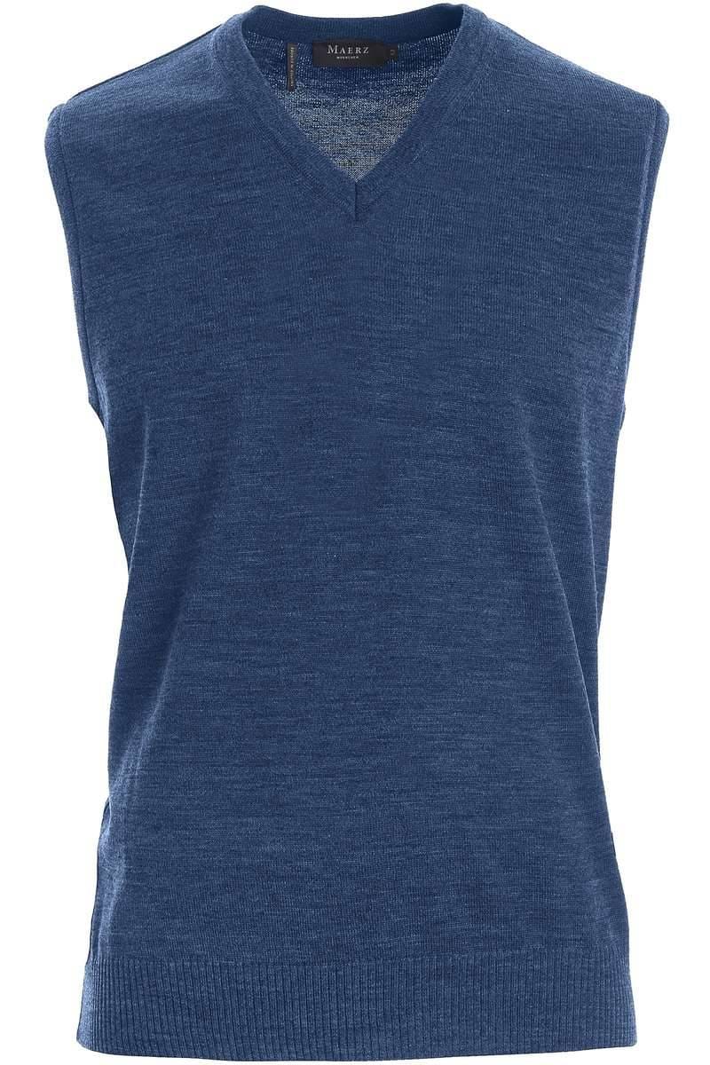 MAERZ Pullunder Classic Fit blau, einfarbig