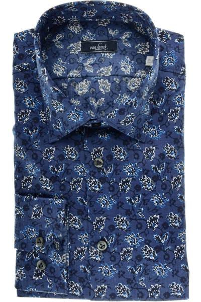 van Laack Slim Fit Hemd blau/weiss, Gemustert