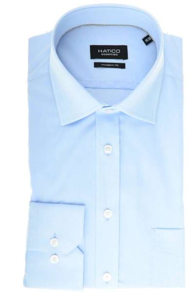 Hatico Modern Fit Hemd hellblau, Einfarbig