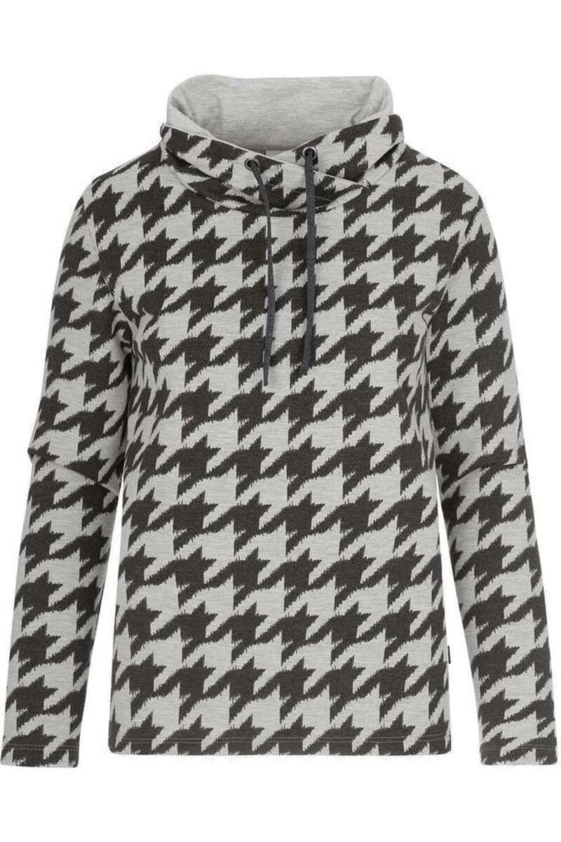 TRIGEMA Comfort Fit Kapuzen Sweatshirt grau/schwarz, gemustert M TRIGEMA Comfort Fit Kapuzen Sweatshirt grau/schwarz, gemustert M