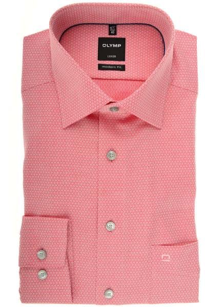 OLYMP Luxor Modern Fit Hemd rot, Faux-uni