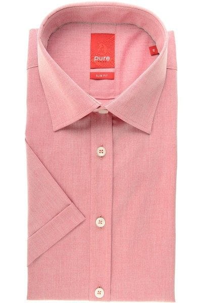 Pure Hemd - Slim Fit - rot, Einfarbig