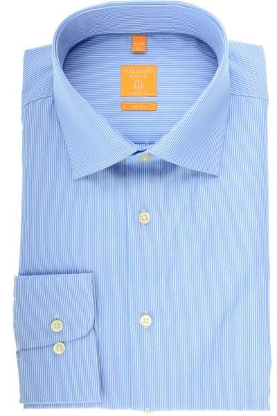 Redmond Modern Fit Hemd blau/weiss, Feinstreifen