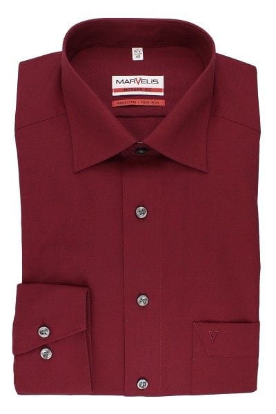 Marvelis Hemd - Modern Fit - rosenholz, Einfarbig