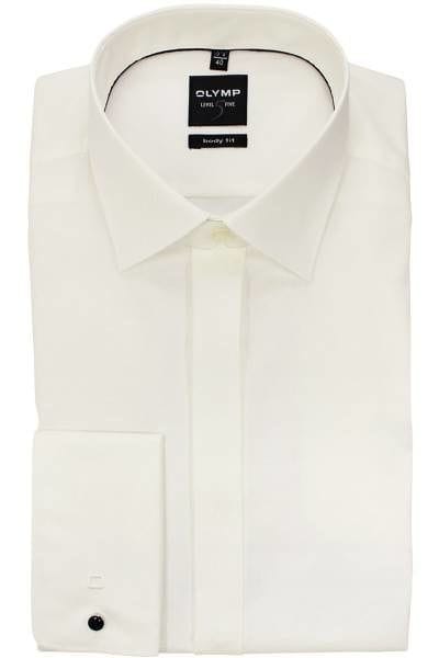 Olymp Level Five Body Fit Hemd hellbeige, Einfarbig