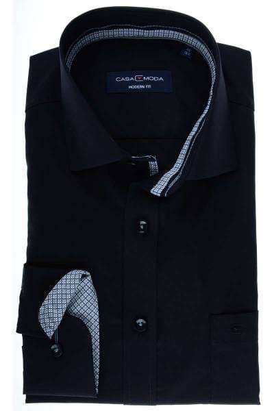 Casa Moda Modern Fit Hemd schwarz, Einfarbig