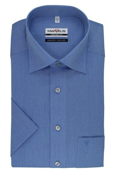 Marvelis Hemd - Comfort Fit - rauchblau, Einfarbig