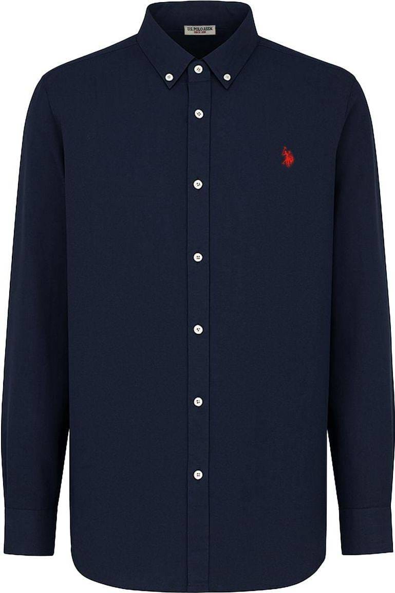 U.S. Polo Assn. Classic Fit linen shirt blue, One Colour |  Businesshemden.com
