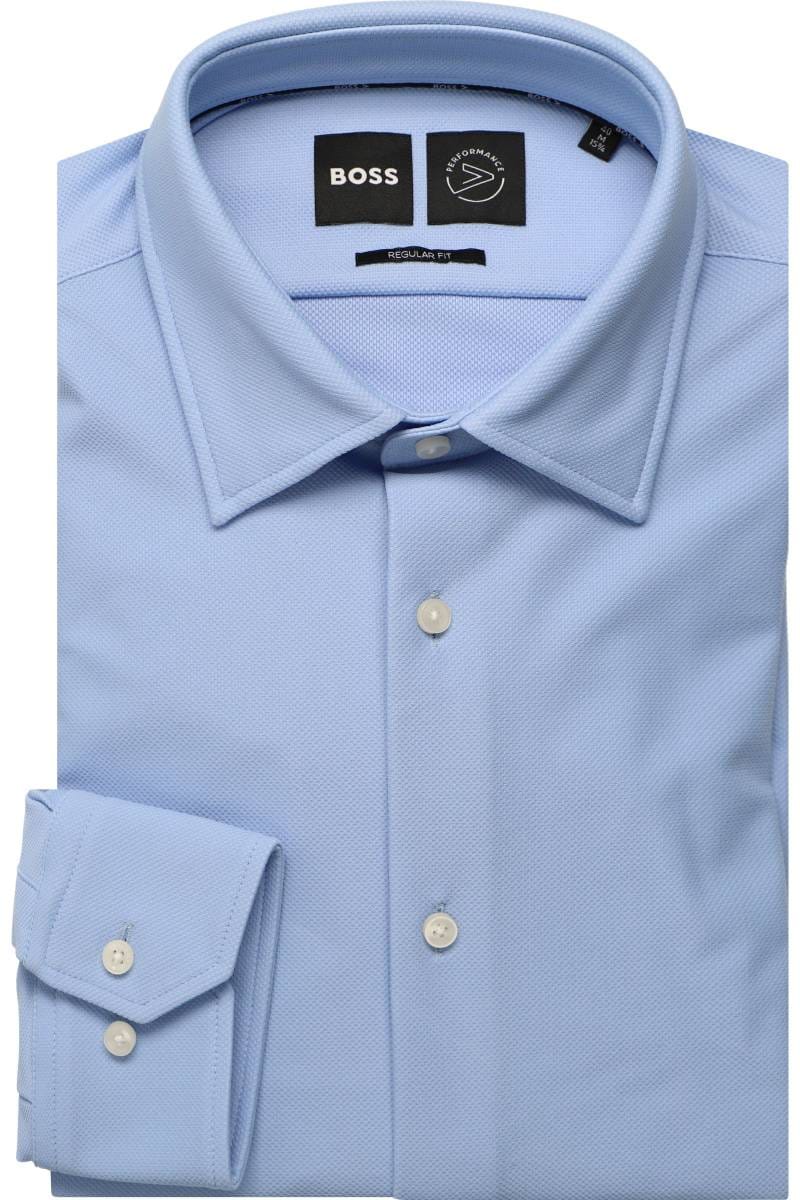 BOSS Regular Fit jersey shirt bright blue, Textured | Hemden.de