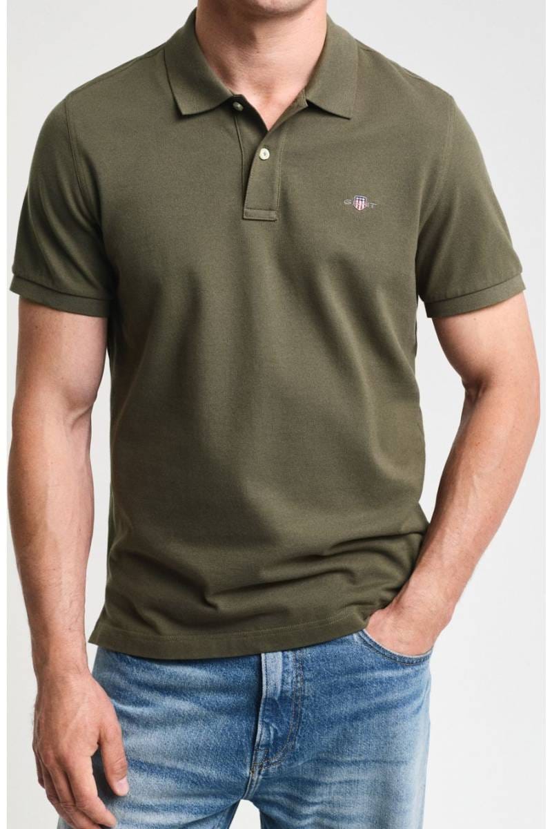 GANT Regular Fit polo shirt dark green, One Colour