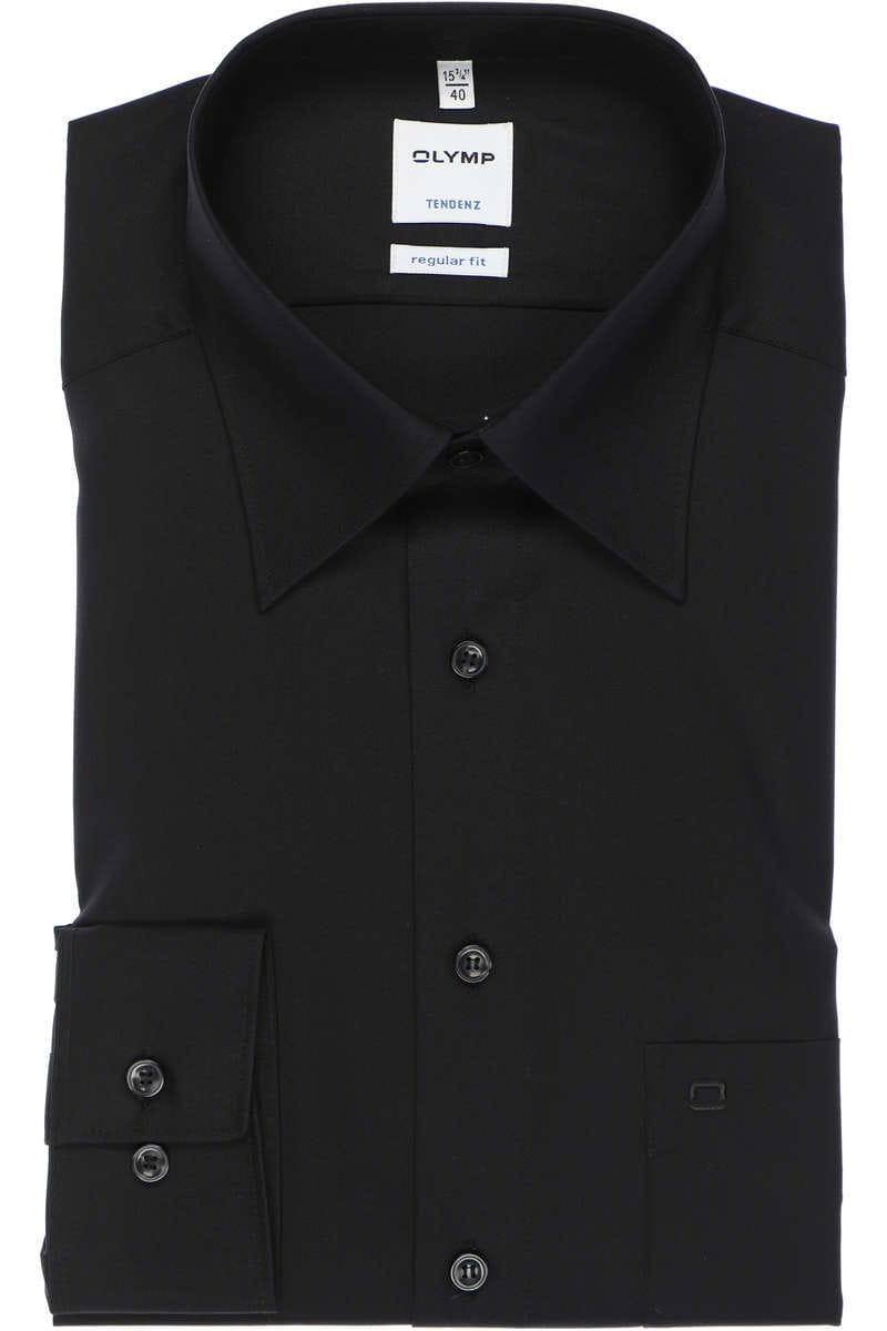 Olymp Hemd - Regular Fit - schwarz, Einfarbig 39 - M Olymp Hemd - Regular Fit - schwarz, Einfarbig 39 - M