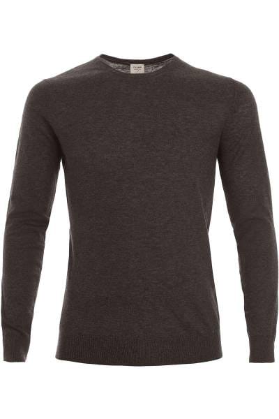 OLYMP Level Five Strickpullover Rundhals braun, einfarbig