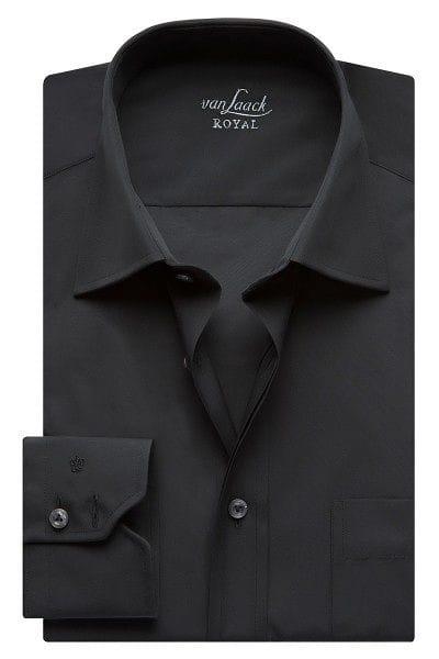 van Laack Hemd - Regular Fit - schwarz, Einfarbig