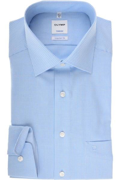 Olymp Tendenz Regular Fit Hemd bleu/weiss, Vichykaro