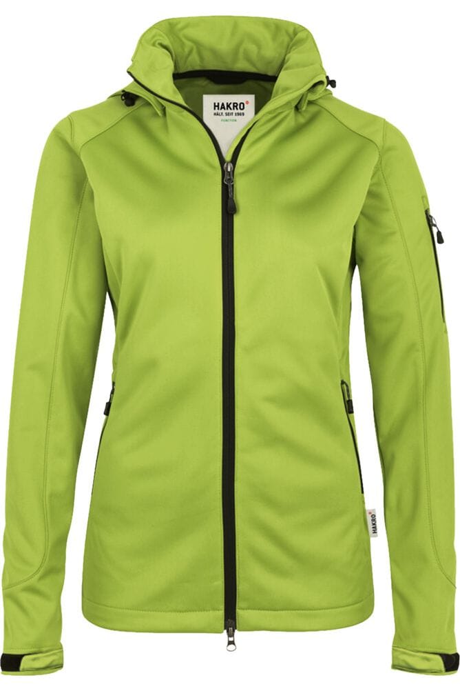 HAKRO 248 Regular Fit women softshell jacket hood (removable) kiwi