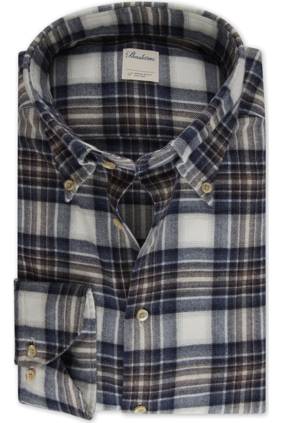 Body Flannels Stenströms Fitted Body flannel shirt dark blue, Chequered ...