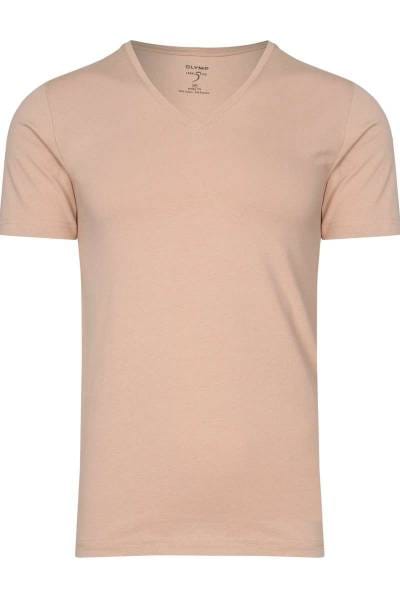 OLYMP Level Five Body Fit V-Ausschnitt T-Shirt hautfarben