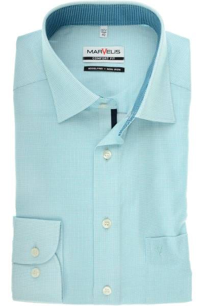 Marvelis Comfort Fit Hemd mint/weiss, Kariert