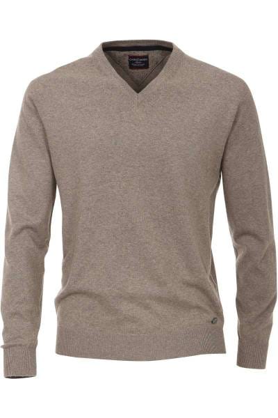 Casa Moda Strickpullover V-Ausschnitt braun, einfarbig