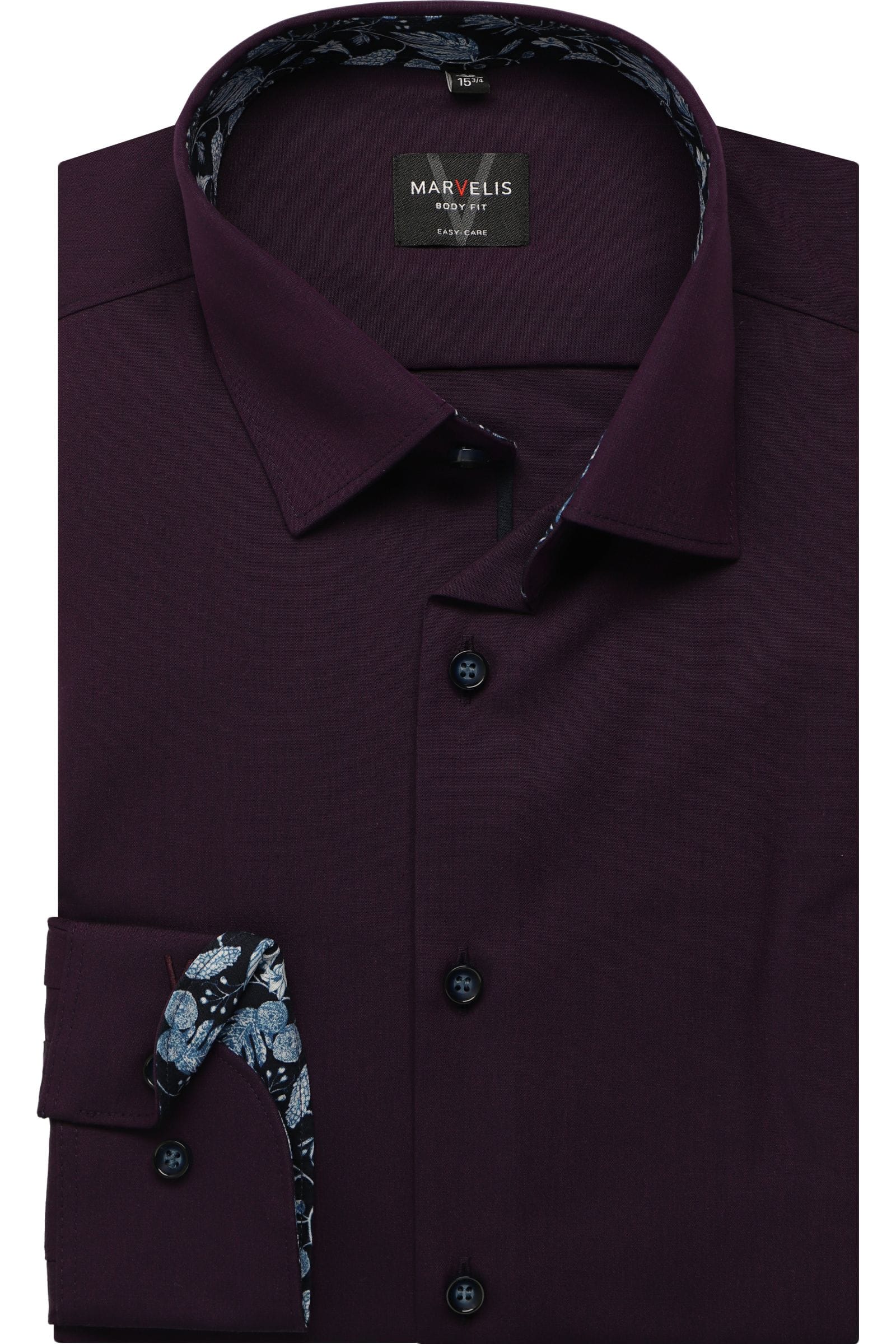 Marvelis Body Fit Chemise violet, Unicolore FR-BE