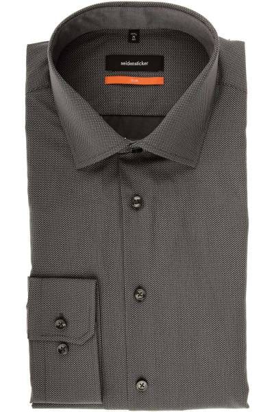 Seidensticker Slim Fit Hemd grau/weiss, Gepunktet