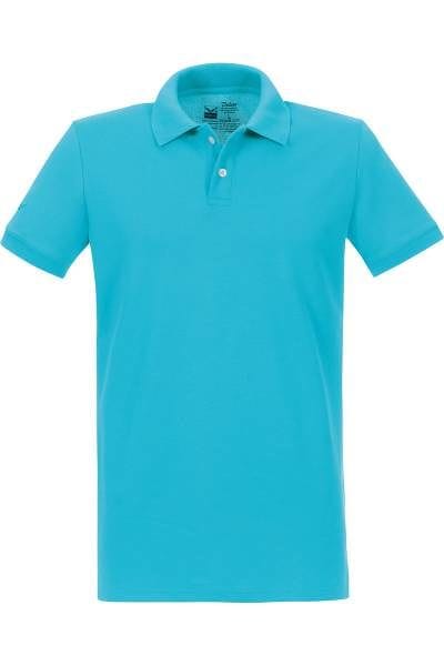 TRIGEMA Poloshirt - Polo, Slim Fit - azur, Einfarbig