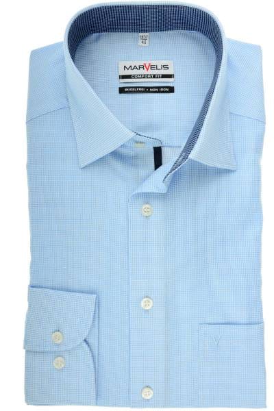Marvelis Comfort Fit Hemd bleu/weiss, Kariert
