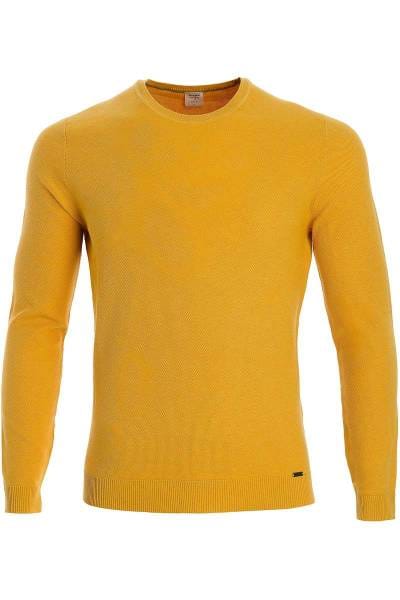 OLYMP Level Five Body Fit Strickpullover Rundhals mais, einfarbig