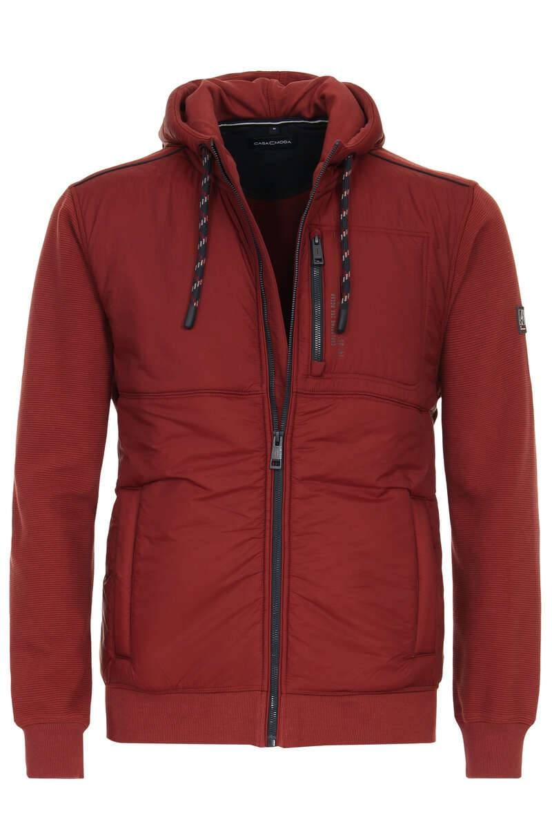 Casa Moda Regular Fit sweater jacket hood red