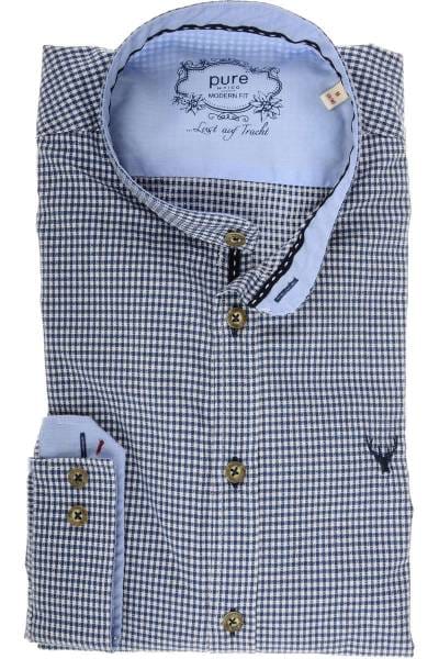 Pure Modern Fit Hemd blau/weiss, Kariert