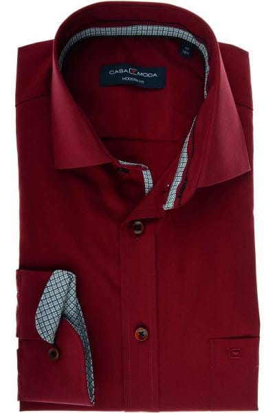 Casa Moda Modern Fit Hemd bordeaux, Einfarbig