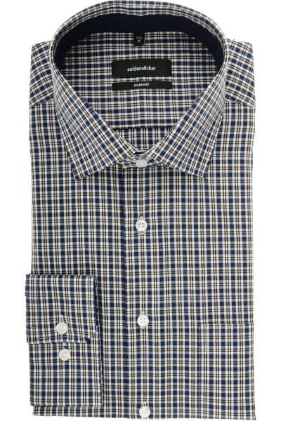 Seidensticker Comfort Fit Hemd blau/braun/weiss, Kariert