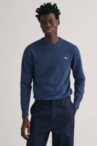 GANT Regular Fit Herren Pullover Rundhals dunkelblau 