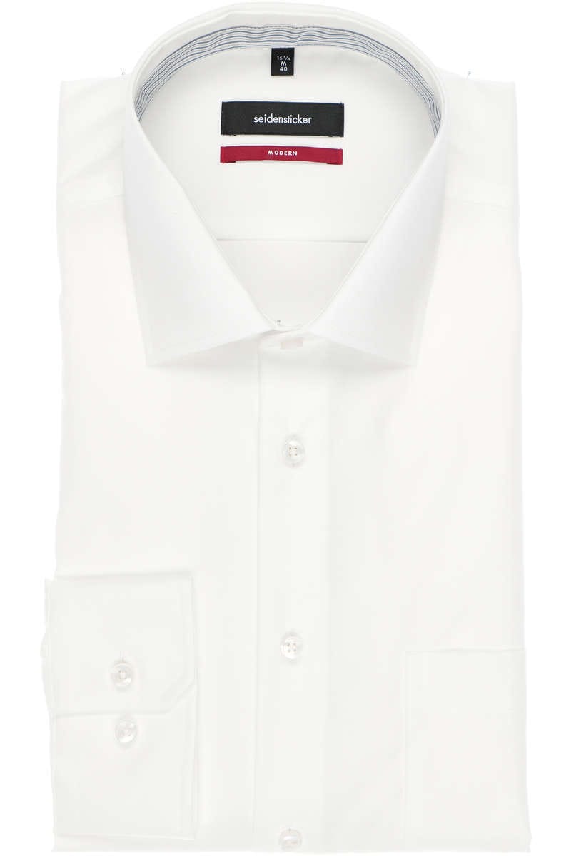 Seidensticker Modern Fit Hemd weiss, Einfarbig 42 - L Seidensticker Modern Fit Hemd weiss, Einfarbig 42 - L