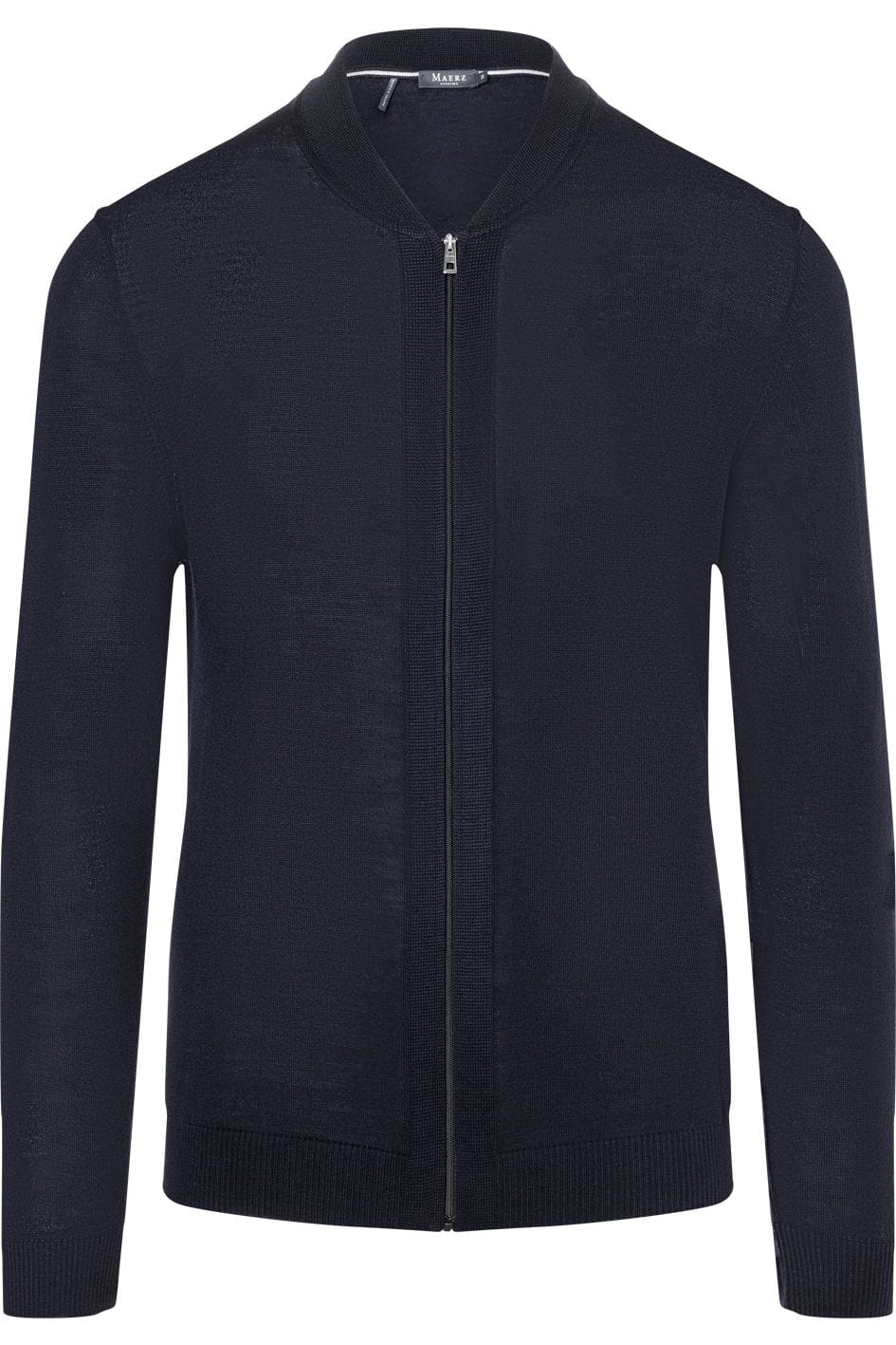 MAERZ Modern Fit Strickjacke Zip dunkelblau, Einfarbig 48