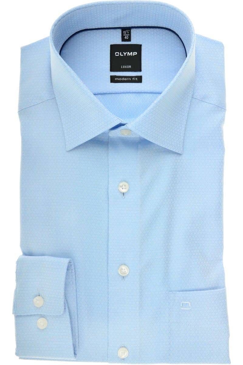 OLYMP Luxor Modern Fit Hemd bleu, Faux-uni