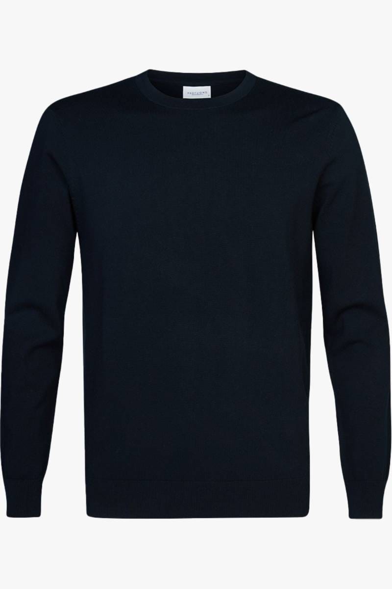 Profuomo Luxury Regular Fit Herren pullover round neck navy, One