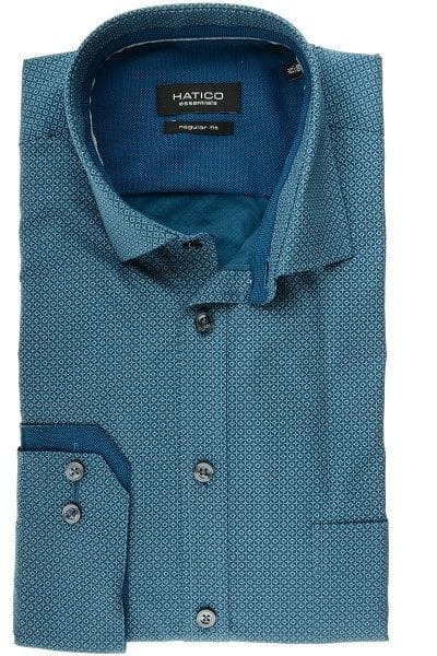 Hatico Hemd - Regular Fit - marine, Gemustert