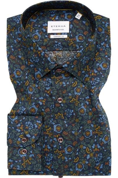 ETERNA Chemise Comfort Fit col boutonné écusson 4176/19 E144, bleu/blanc, 46