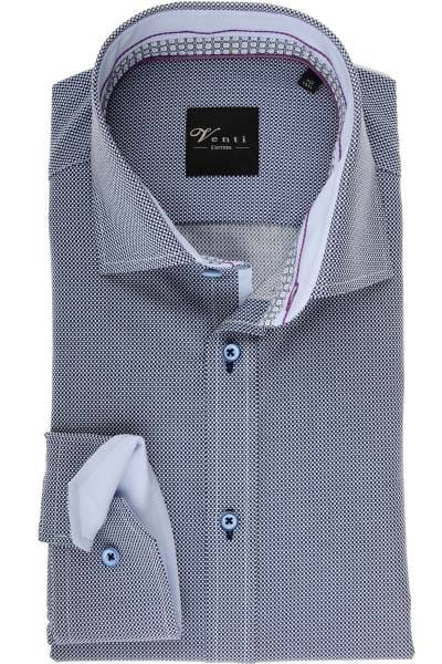 Venti Slim Fit Hemd blau/weiss, Gemustert