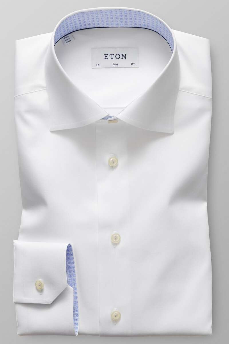 ETON Slim Fit Hemd weiss, Einfarbig 39 - M ETON Slim Fit Hemd weiss, Einfarbig 39 - M